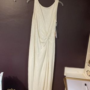 Calvin Klein white sequin gown